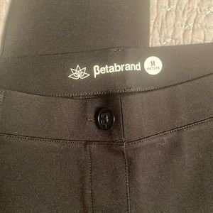 Beta Brand black stretchy (yoga) dress pants - skinny petite fit. Size M.